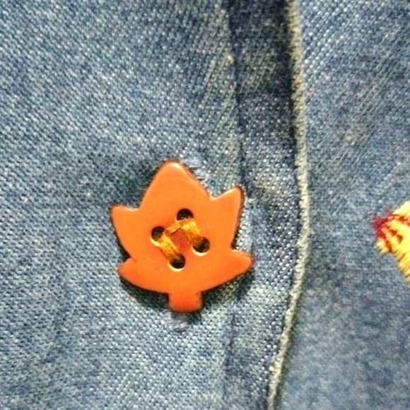 Tantrums Blue Denim Shirt with Embroidered Sloths and Flowers-Such A Unique Find - Picture 7 of 7